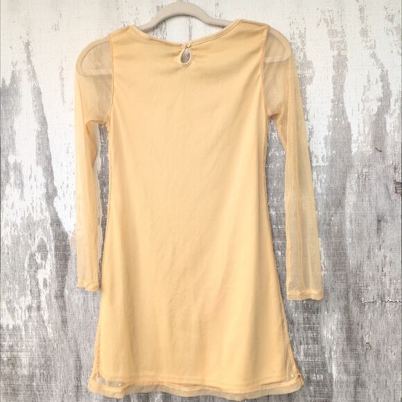 Vintage Y2K Disney Hannah Montana Sequin Mesh Slip Dress Girls 16 Metallic Gold - Picture 6 of 9